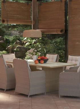 VidaXL 7-delige Tuinset poly rattan bruin