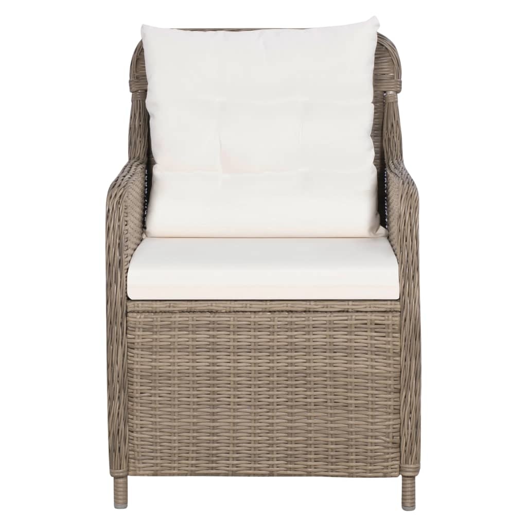VidaXL 7-delige Tuinset poly rattan bruin