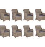 VidaXL 9-delige Tuinset poly rattan bruin