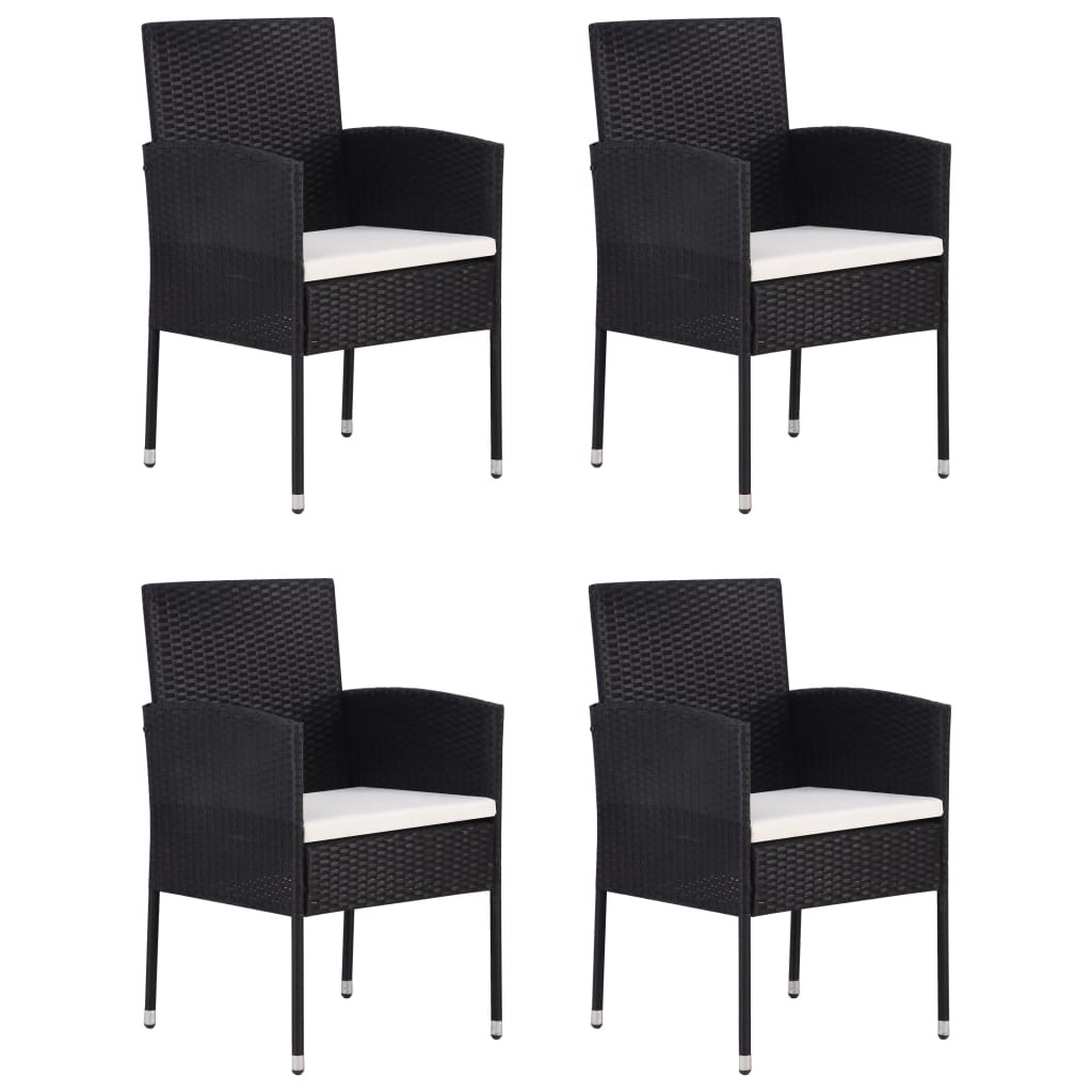 VidaXL 5-delige Tuinset poly rattan zwart