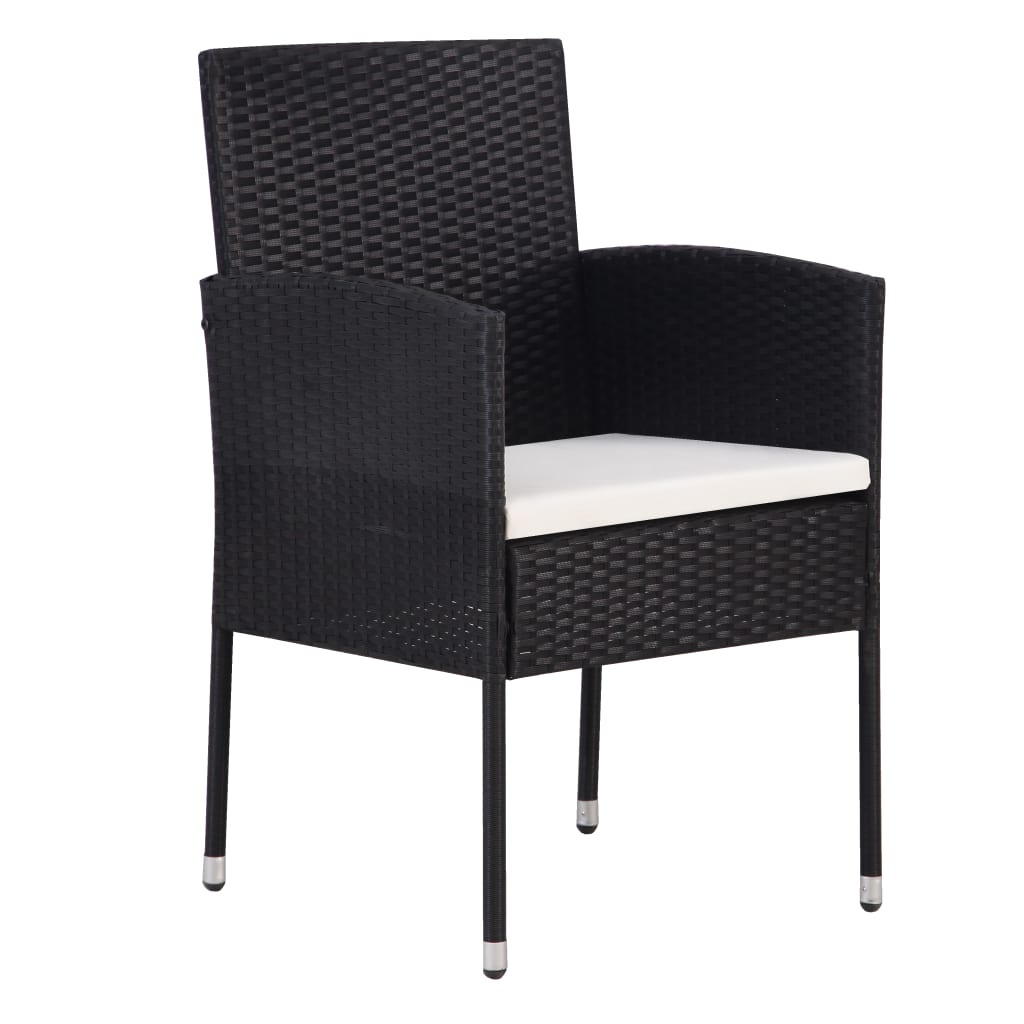 VidaXL 5-delige Tuinset poly rattan zwart
