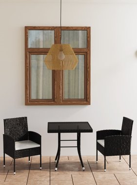 VidaXL 3-delige Tuinset poly rattan zwart