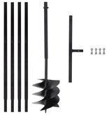 VidaXL Grondboor met handvat 250 mm met verlengbuis 4 m staal