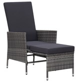 VidaXL 3-delige Loungeset met kussens poly rattan grijs