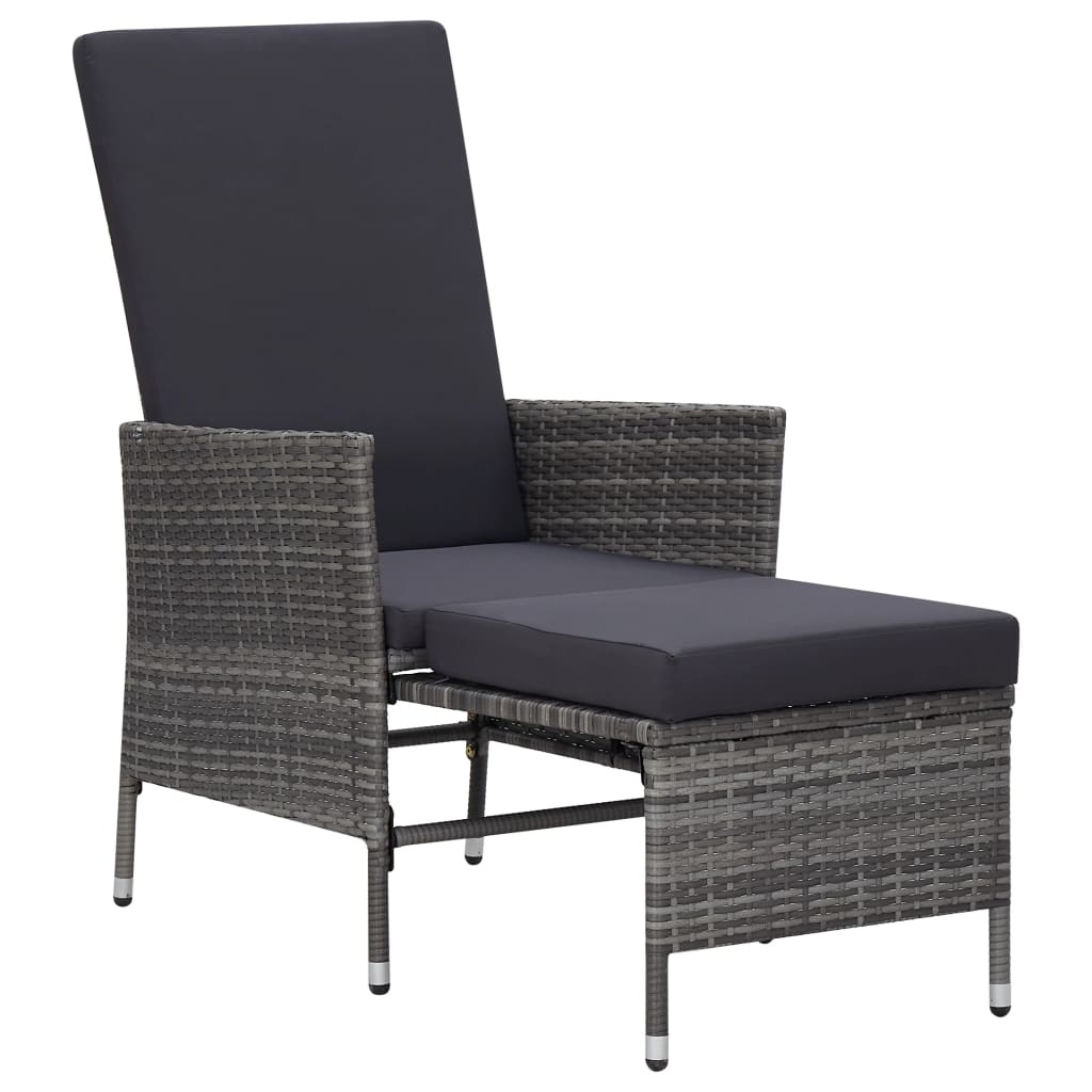 VidaXL 3-delige Loungeset met kussens poly rattan grijs