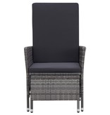 VidaXL 3-delige Loungeset met kussens poly rattan grijs