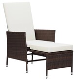 VidaXL 3-delige Loungeset met kussens poly rattan bruin