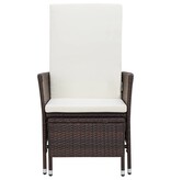 VidaXL 3-delige Loungeset met kussens poly rattan bruin