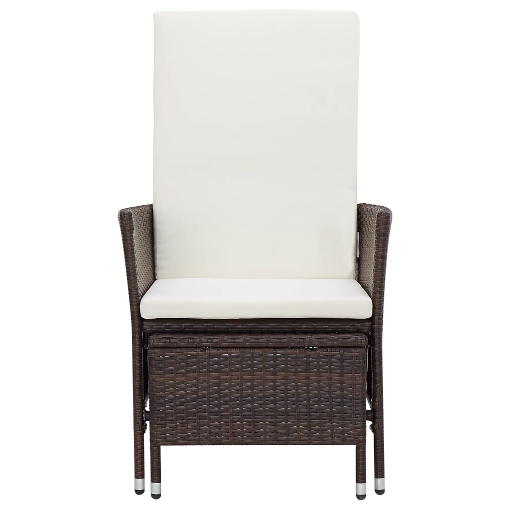 VidaXL 3-delige Loungeset met kussens poly rattan bruin