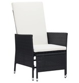 VidaXL 3-delige Loungeset met kussens poly rattan zwart