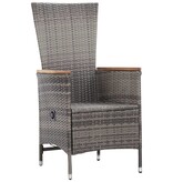 VidaXL 3-delige Loungeset met kussens poly rattan grijs