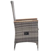 VidaXL 3-delige Loungeset met kussens poly rattan grijs