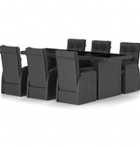 VidaXL 7-delige Tuinset met kussens poly rattan zwart