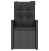 VidaXL 7-delige Tuinset met kussens poly rattan zwart