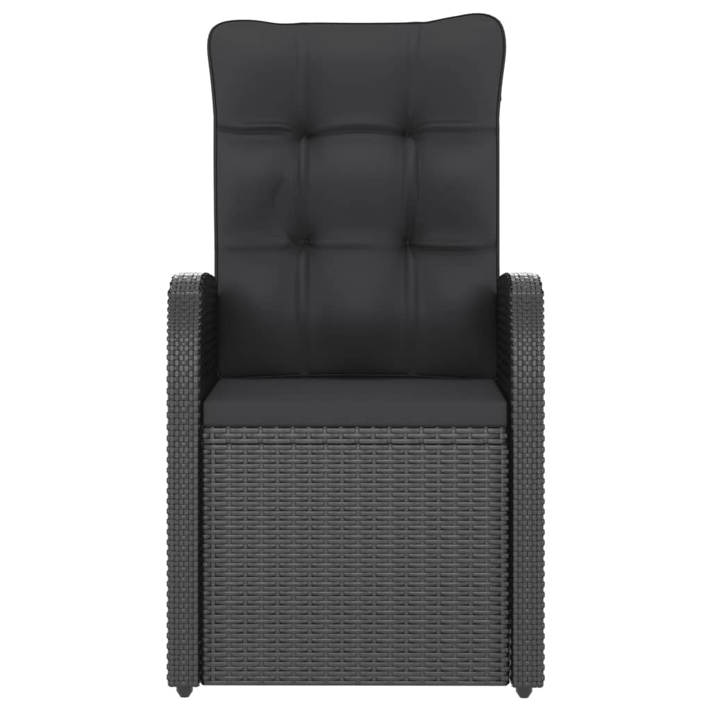 VidaXL 7-delige Tuinset met kussens poly rattan zwart