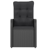 VidaXL 7-delige Tuinset met kussens poly rattan zwart