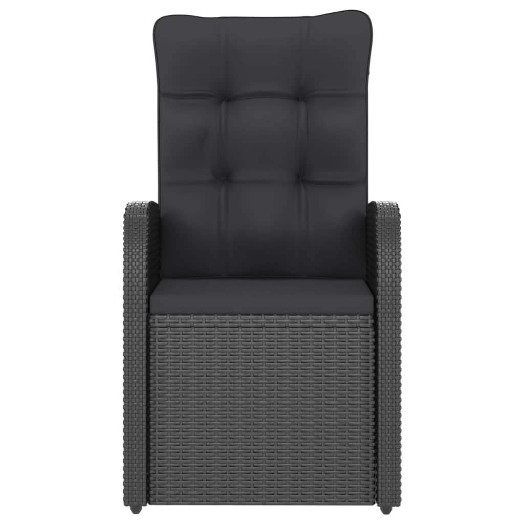 VidaXL 7-delige Tuinset met kussens poly rattan zwart
