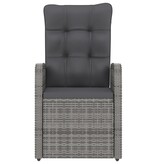 VidaXL 7-delige Tuinset met kussens poly rattan grijs