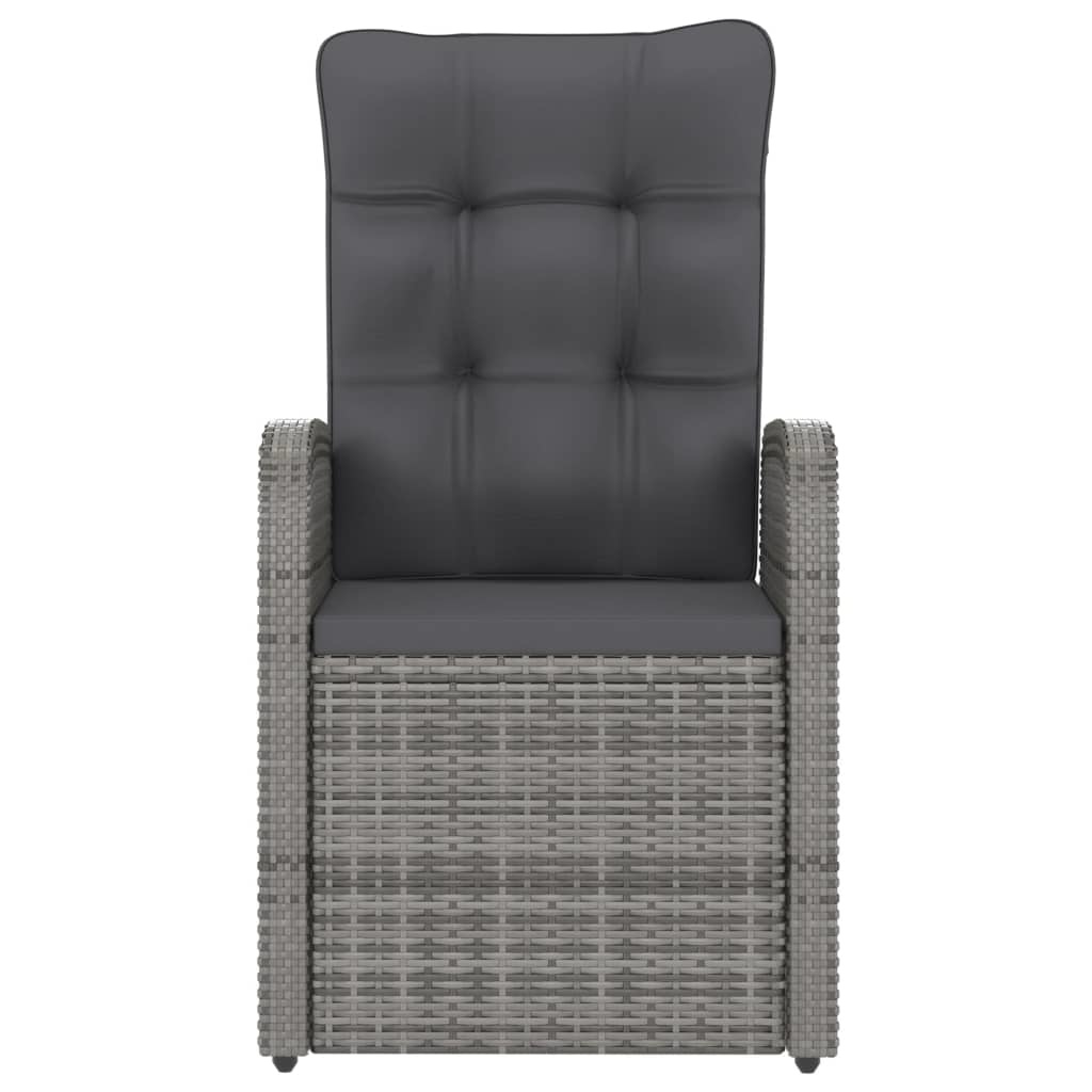 VidaXL 7-delige Tuinset met kussens poly rattan grijs