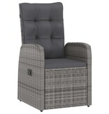 VidaXL 7-delige Tuinset met kussens poly rattan grijs