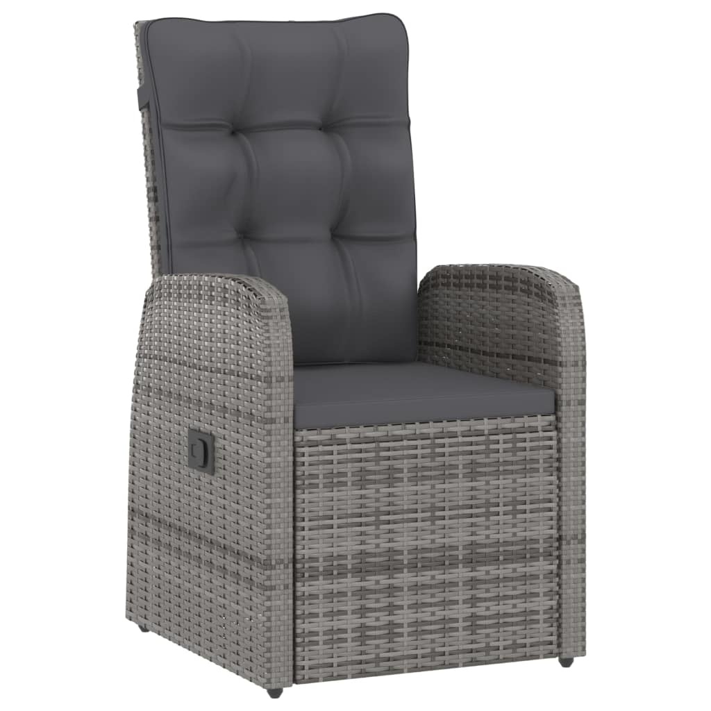 VidaXL 7-delige Tuinset met kussens poly rattan grijs