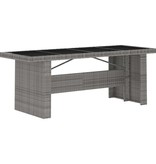VidaXL 7-delige Tuinset met kussens poly rattan grijs