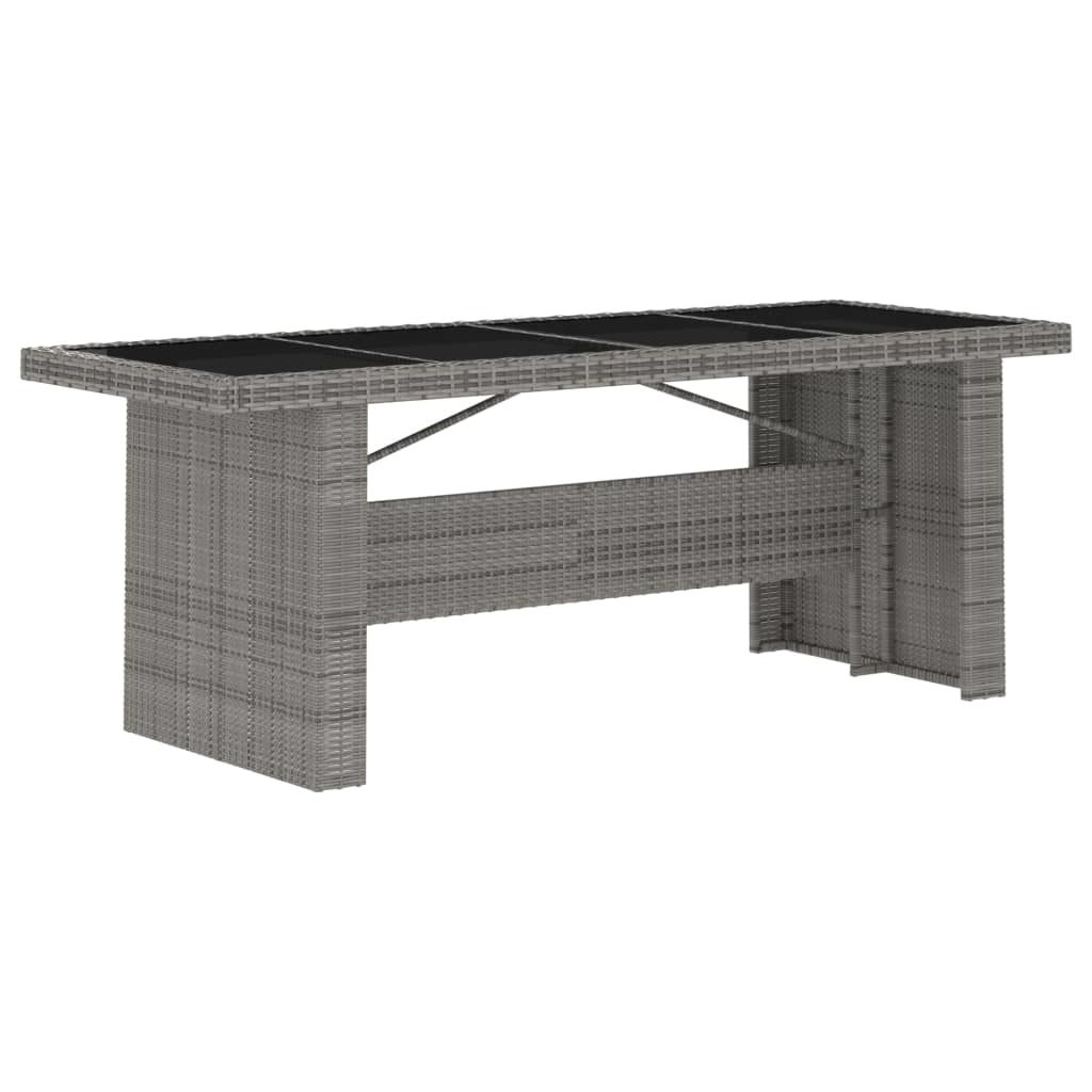 VidaXL 7-delige Tuinset met kussens poly rattan grijs