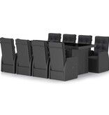 VidaXL 9-delige Tuinset met kussens poly rattan zwart