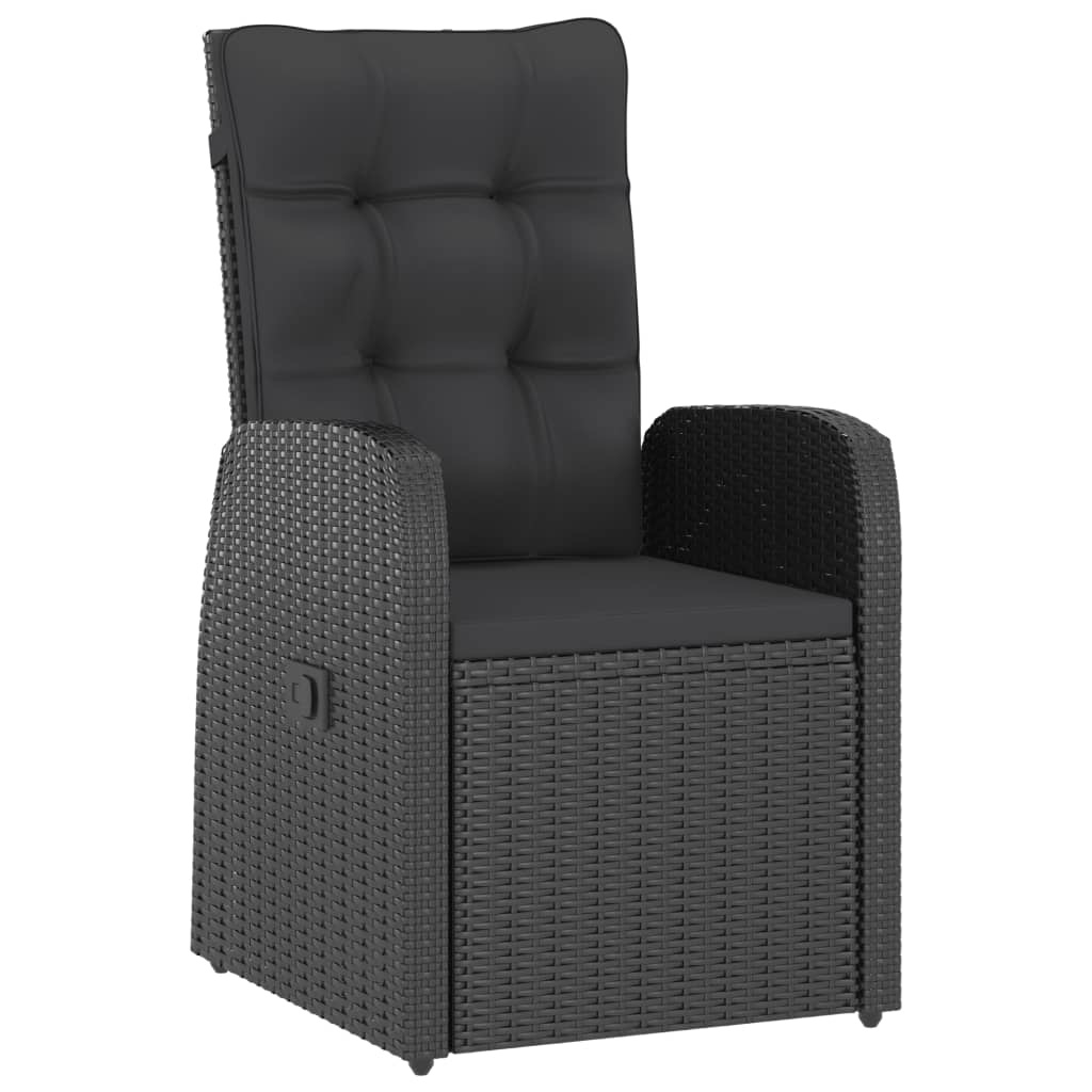 VidaXL 9-delige Tuinset met kussens poly rattan zwart