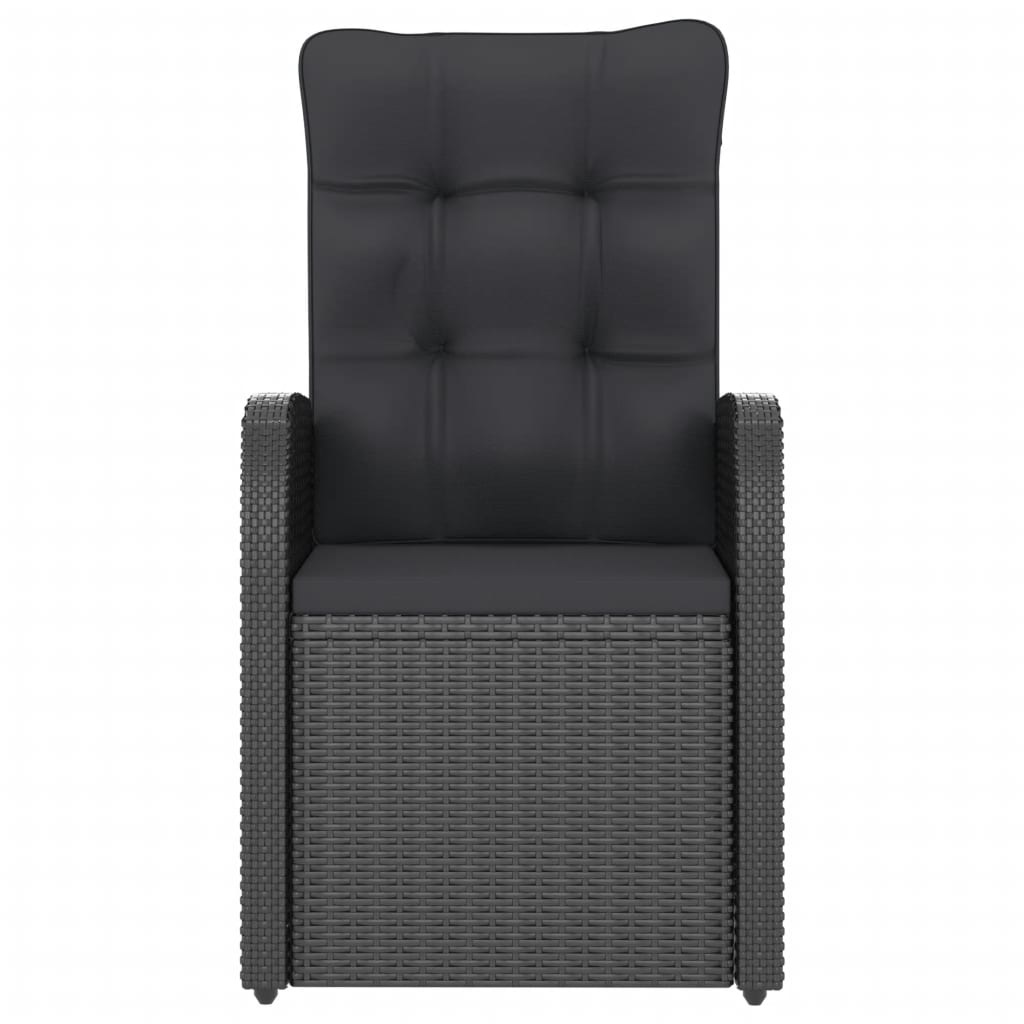 VidaXL 9-delige Tuinset met kussens poly rattan zwart