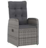 VidaXL 9-delige Tuinset met kussens poly rattan grijs
