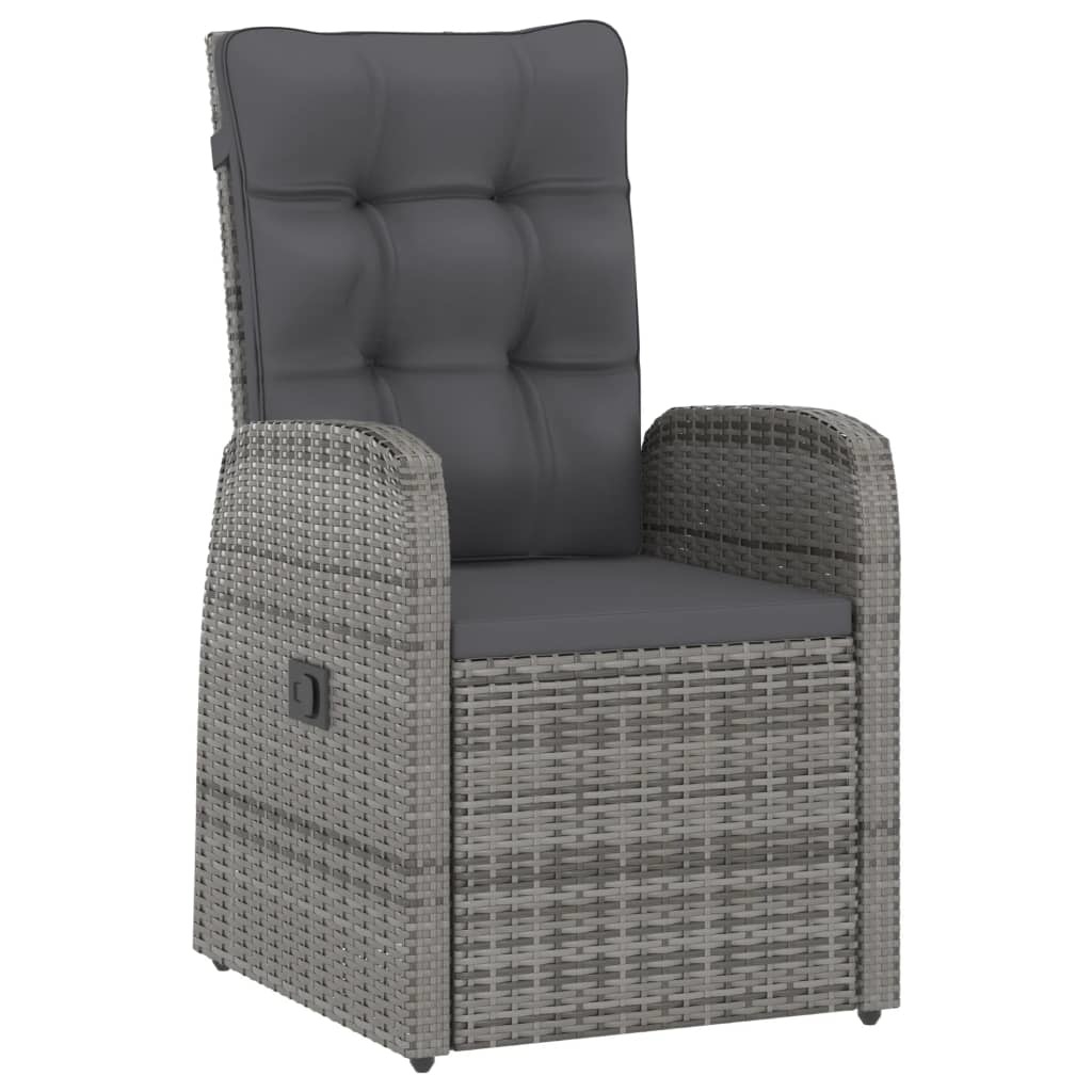 VidaXL 9-delige Tuinset met kussens poly rattan grijs