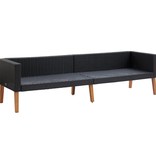 vidaXL 4-delige Loungeset met kussens poly rattan zwart