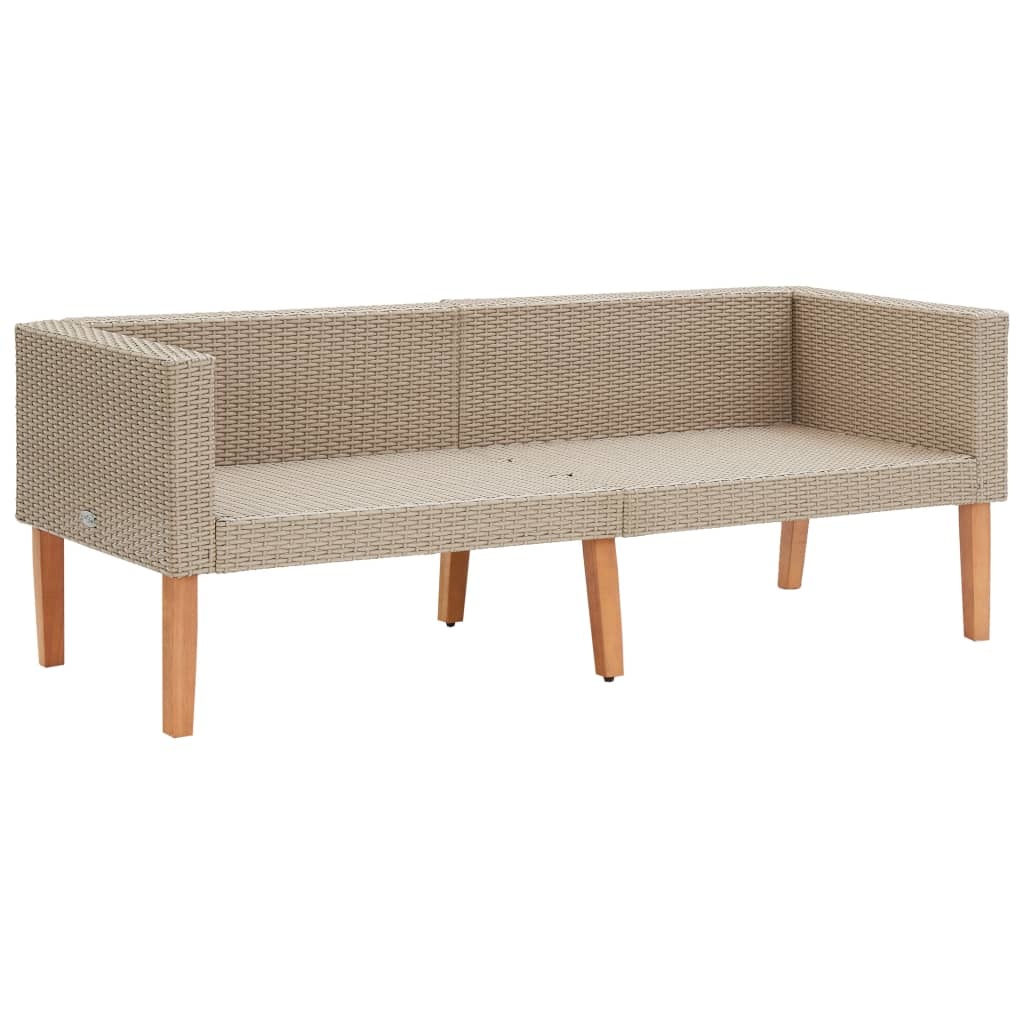 VidaXL 2-delige Loungeset met kussens poly rattan beige