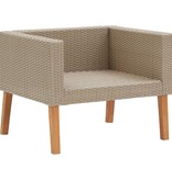 VidaXL 5-delige Loungeset met kussens poly rattan beige