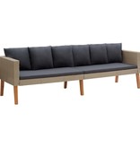 vidaXL 4-delige Loungeset met kussens poly rattan beige