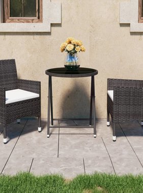 VidaXL 3-delige Bistroset poly rattan en gehard glas bruin