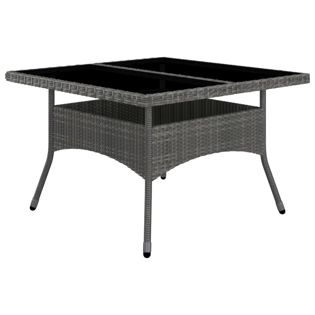 VidaXL 9-delige Tuinset poly rattan en acaciahout grijs