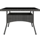 VidaXL 9-delige Tuinset poly rattan en acaciahout grijs