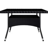 VidaXL 9-delige Tuinset poly rattan en acaciahout zwart