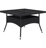 VidaXL 9-delige Tuinset poly rattan en glas zwart