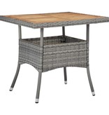 VidaXL 5-delige Tuinset poly rattan en acaciahout grijs