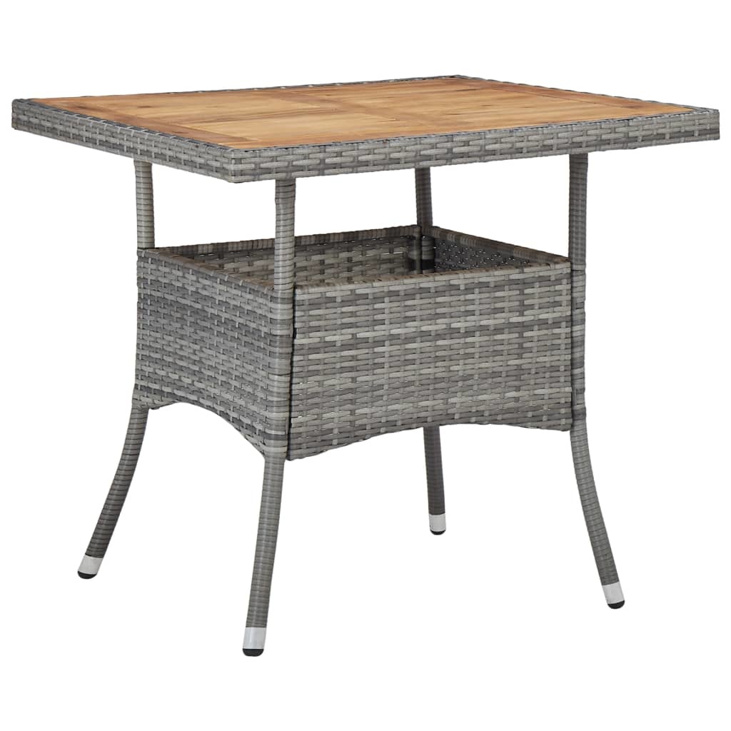 VidaXL 5-delige Tuinset poly rattan en acaciahout grijs