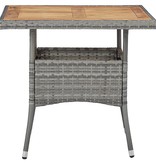 VidaXL 5-delige Tuinset poly rattan en acaciahout grijs