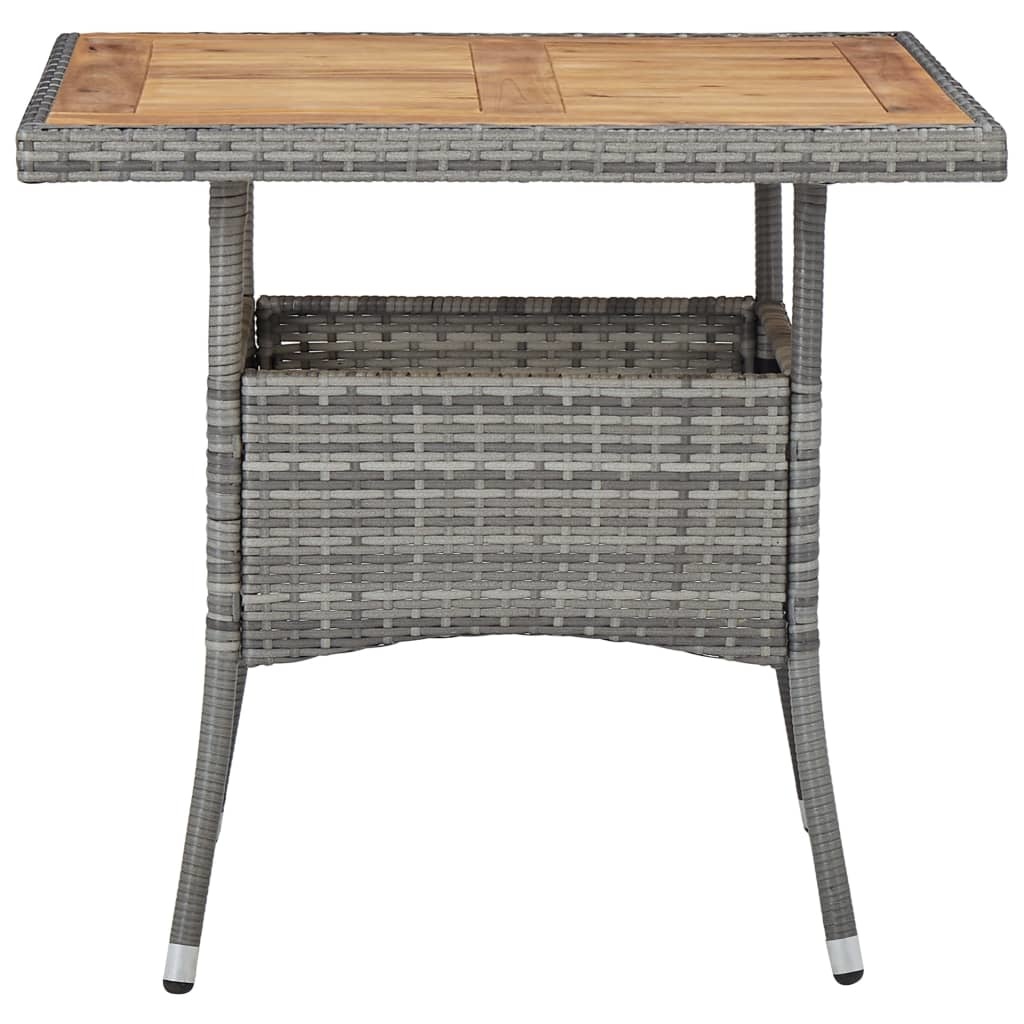 VidaXL 5-delige Tuinset poly rattan en acaciahout grijs