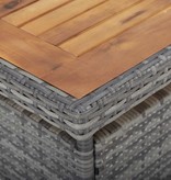 VidaXL 5-delige Tuinset poly rattan en acaciahout grijs