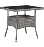 VidaXL 5-delige Tuinset poly rattan en acaciahout grijs