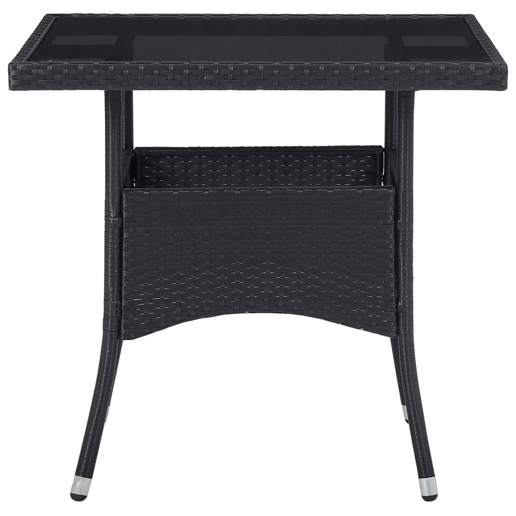 VidaXL 5-delige Tuinset poly rattan en acaciahout zwart