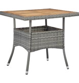 VidaXL 5-delige Tuinset poly rattan en acaciahout grijs