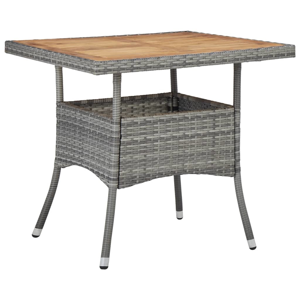 VidaXL 5-delige Tuinset poly rattan en acaciahout grijs